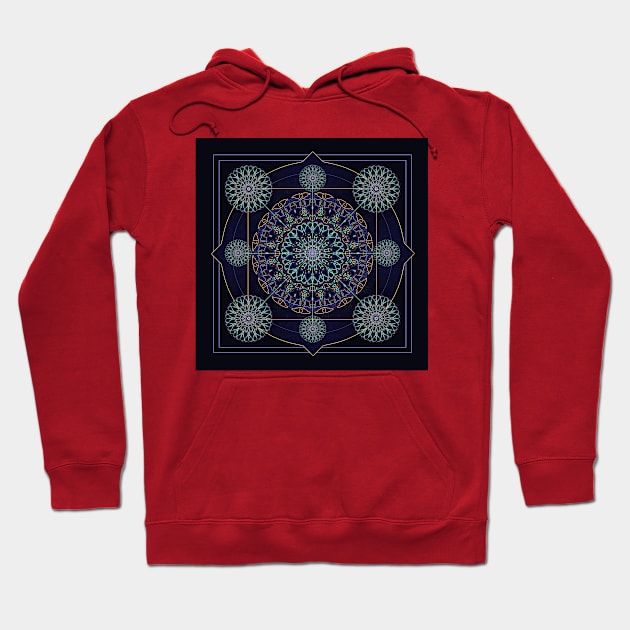 Neon Geometry in Blue Hoodie by DISmithArt